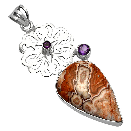 Rosetta Picture Jasper & Amethyst Pendant P-1228 SDP147517