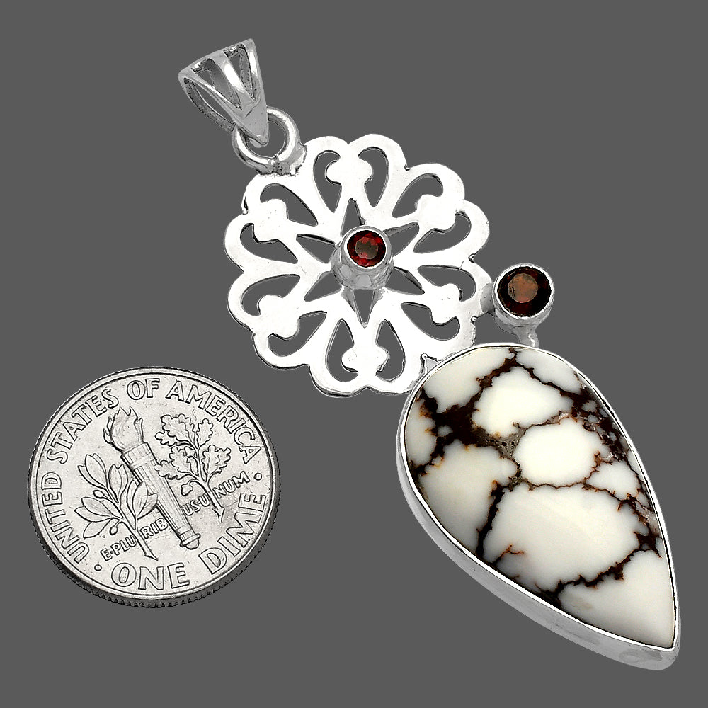Natural Wild Horse Jasper & Garnet Pendant P-1228 SDP147523