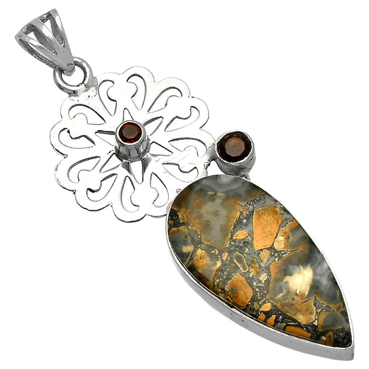 Maligano Jasper - Indonesia & Garnet Pendant P-1228 SDP147535