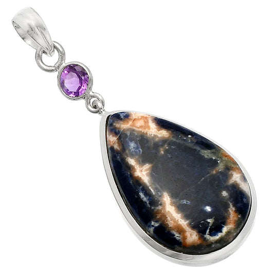 Natural Sodalite & Amethyst Pendant P-1531 SDP147580