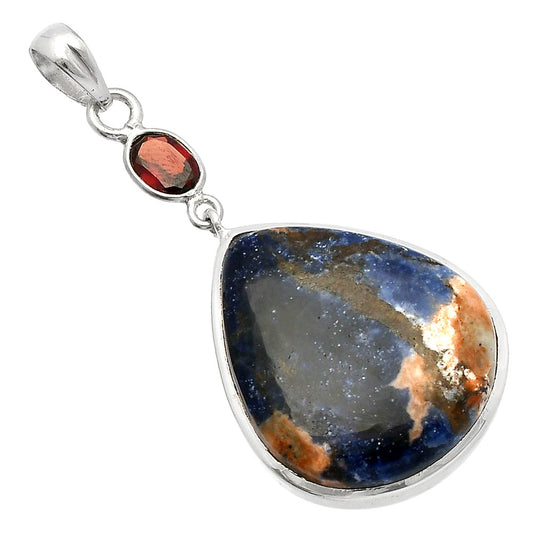 Natural Sodalite & Garnet Pendant P-1531 SDP147586