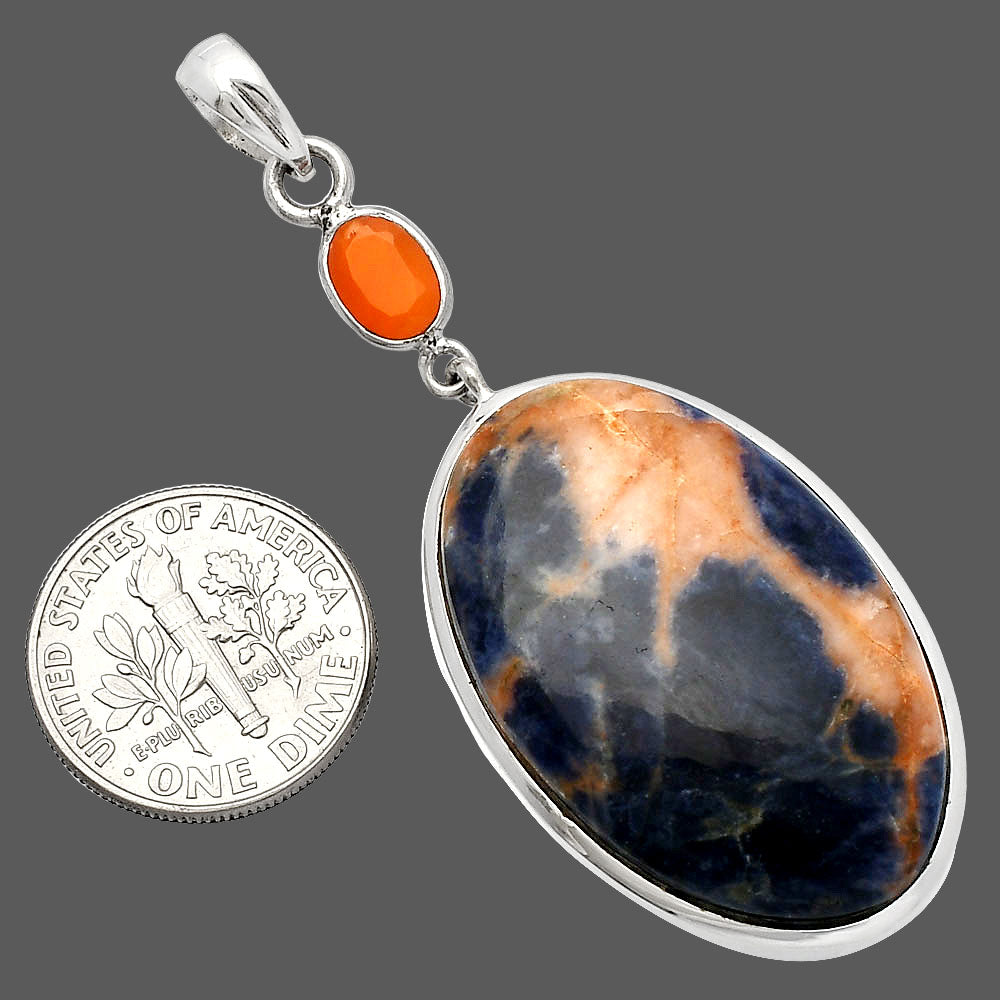 Natural Sodalite & Carnelian Pendant P-1531 SDP147599
