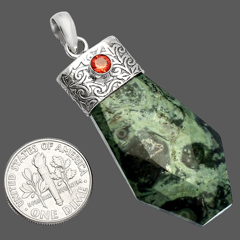 Natural Star Galaxy Jasper & Garnet Pendant P-1331 SDP147889