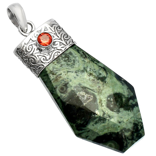 Natural Star Galaxy Jasper & Garnet Pendant P-1331 SDP147889