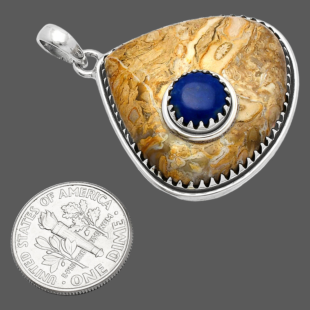 Natural Rock Calcy & Lapis Lazuli Pendant P-1260 SDP147992