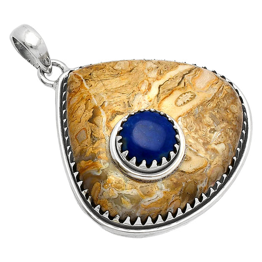 Natural Rock Calcy & Lapis Lazuli Pendant P-1260 SDP147992