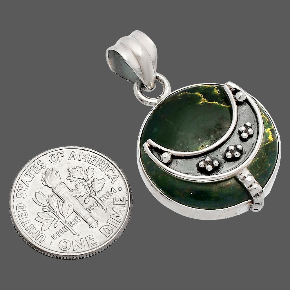 Crescent Moon - Green Fuchsite Pendant P-1719 SDP148023