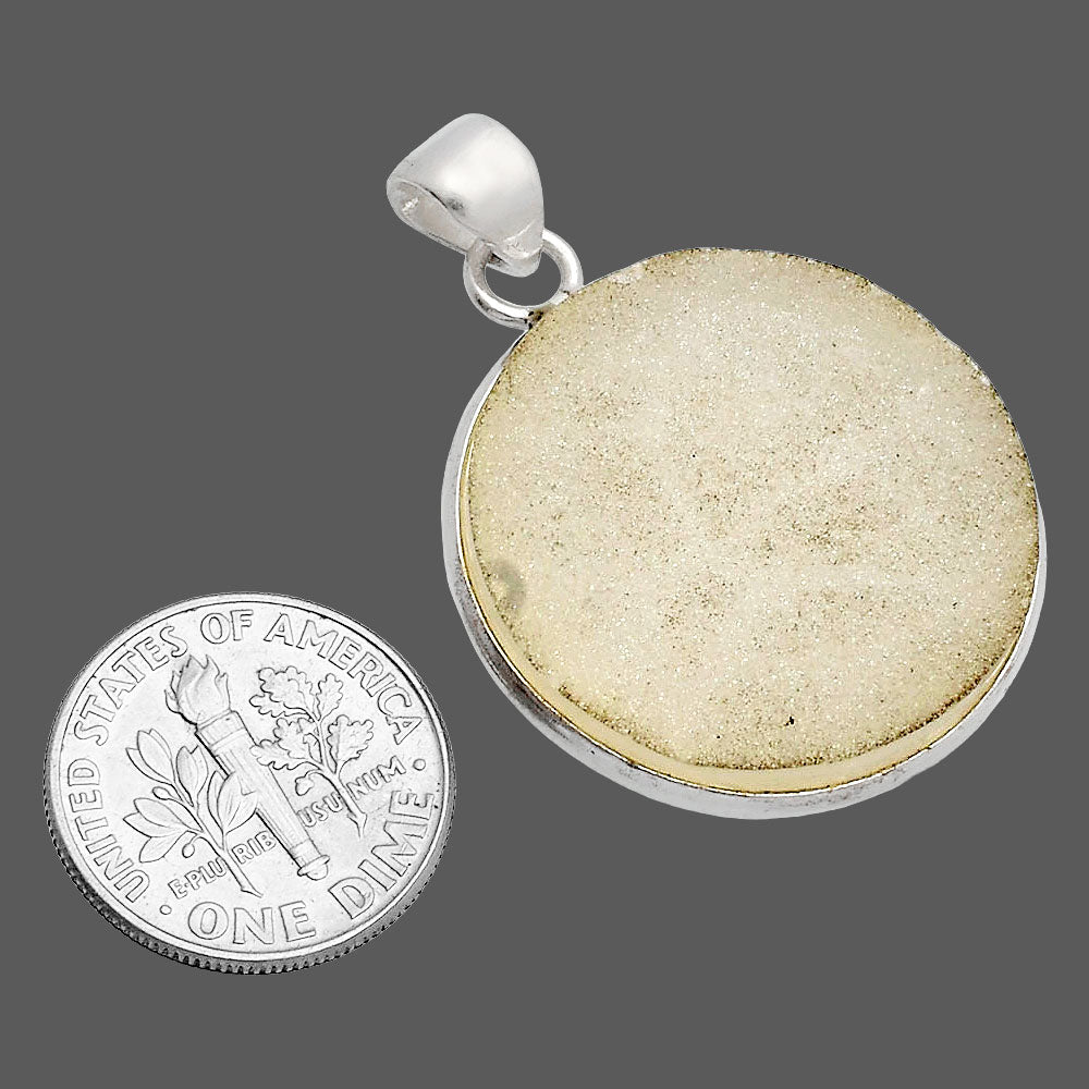 Snow White Druzy Pendant P-1001 SDP148129