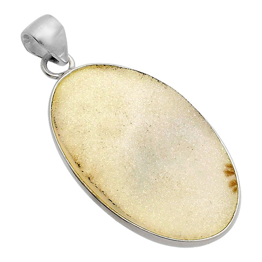 Snow White Druzy Pendant P-1001 SDP148134