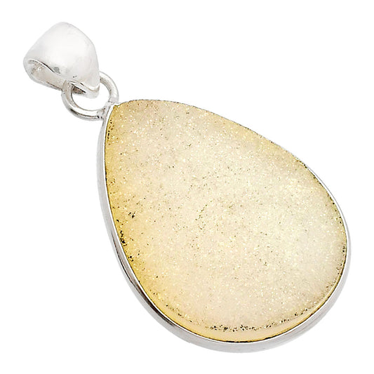 Snow White Druzy Pendant P-1001 SDP148136