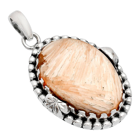 Natural Orange Scolecite - India Pendant P-1730 SDP148198