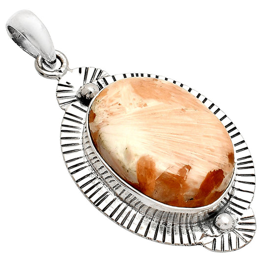 Natural Orange Scolecite - India Pendant P-1732 SDP148261