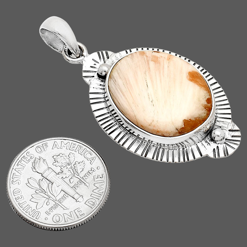 Natural Orange Scolecite - India Pendant P-1732 SDP148273