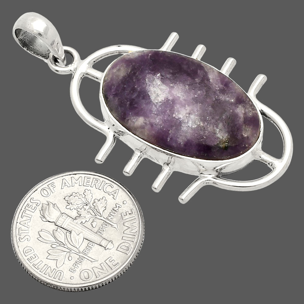 Natural Purple Lepidolite Pendant P-1271 SDP148358