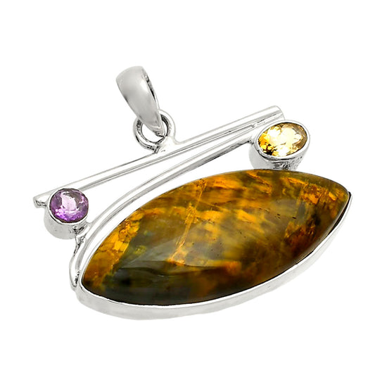 Natural Nellite, Citrine & Amethyst Pendant P-1286 SDP148395
