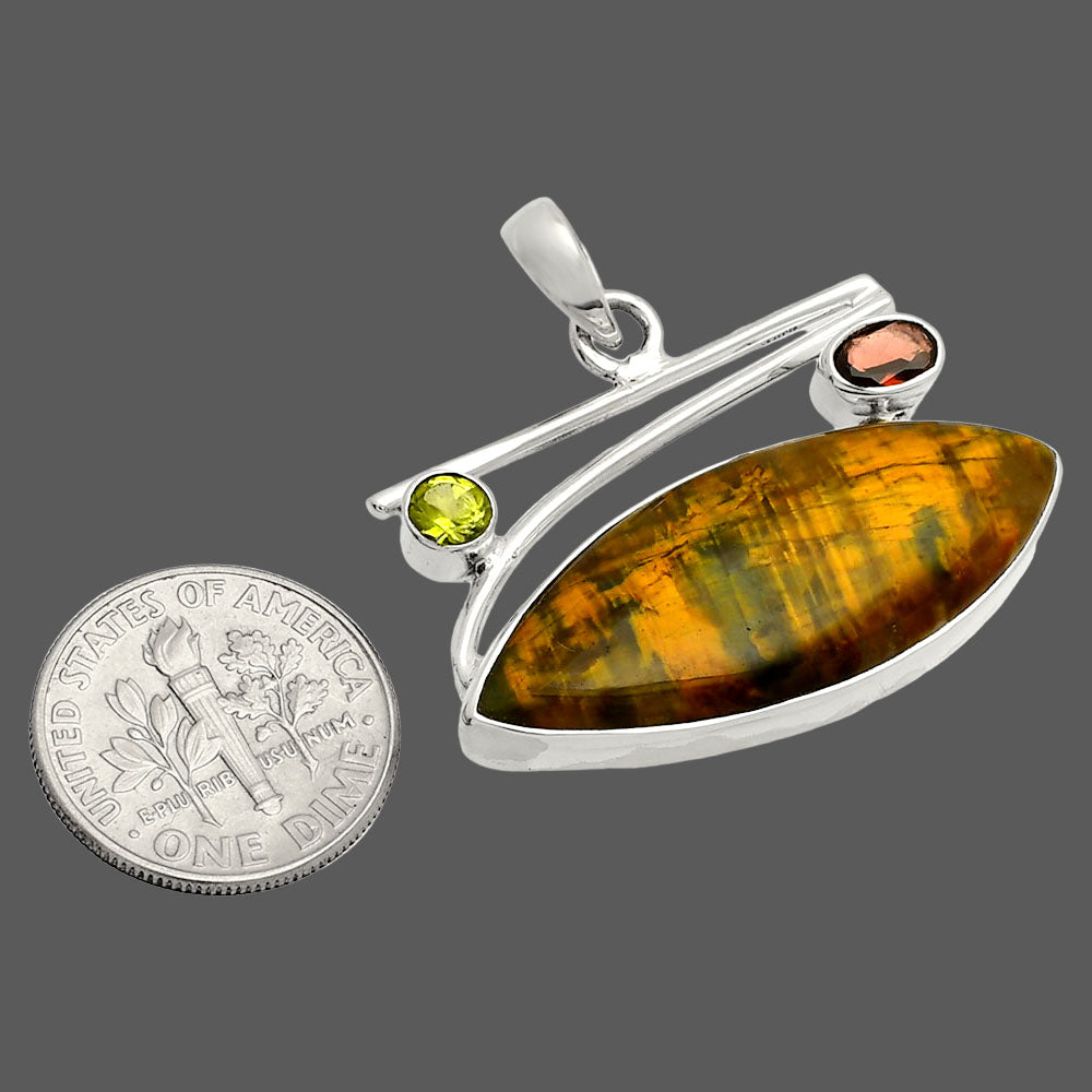 Natural Nellite, Garnet & Peridot Pendant P-1286 SDP148397