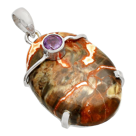 Rosetta Picture Jasper & Amethyst Pendant P-1386 SDP148465