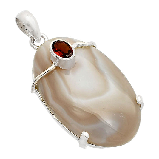 Natural Banded Onyx & Garnet Pendant P-1386 SDP148466