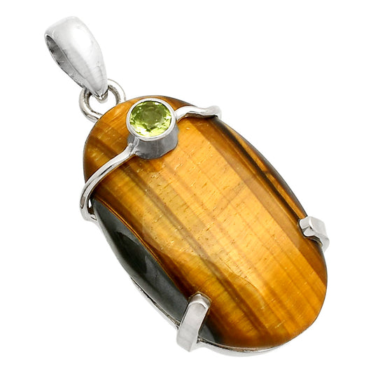 Natural Tiger Eye - Africa & Peridot Pendant P-1386 SDP148490
