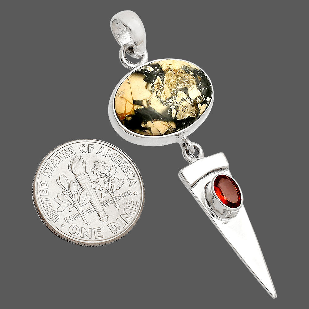 Natural Maligano Jasper & Garnet Pendant P-1474 SDP148508