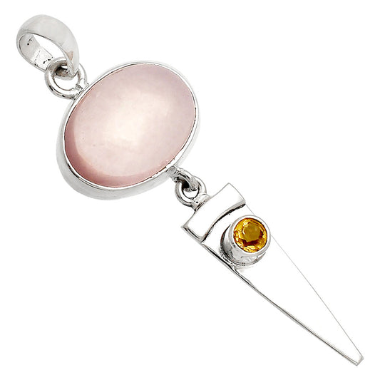 Natural Rose Quartz & Citrine Pendant P-1474 SDP148533