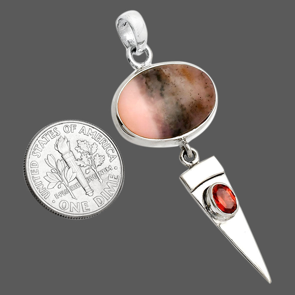 Natural Rhodonite & Garnet Pendant P-1474 SDP148539