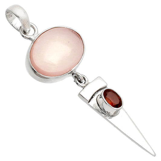 Natural Rose Quartz & Garnet Pendant P-1474 SDP148545