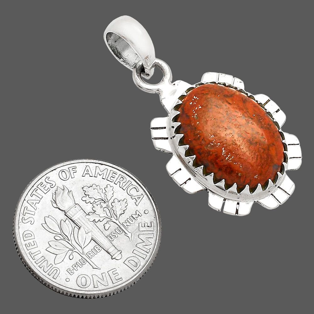 Natural Red Moss Agate Pendant P-1347 SDP148560