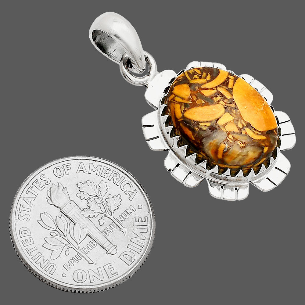 Natural Coquina Fossil Jasper - India Pendant P-1347 SDP148597