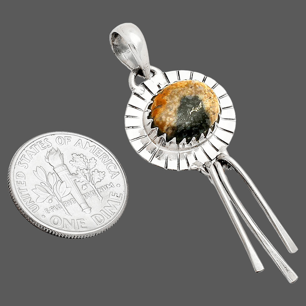 Natural Palm Root Fossil Agate Pendant P-1481 SDP148631