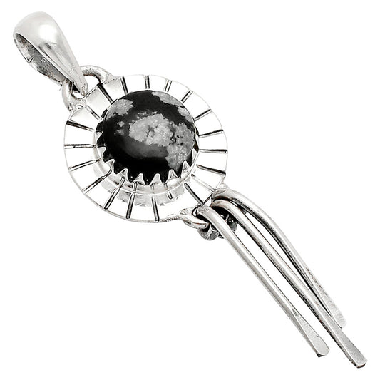 Natural Snow Flake Obsidian Pendant P-1481 SDP148657