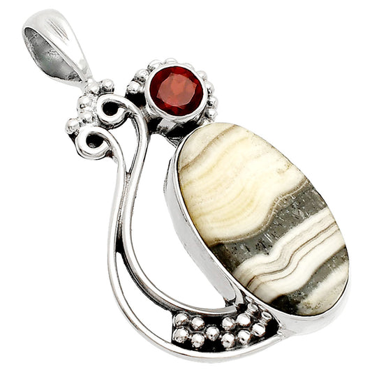 Natural Prairie Agate & Garnet Pendant P-1573 SDP148751