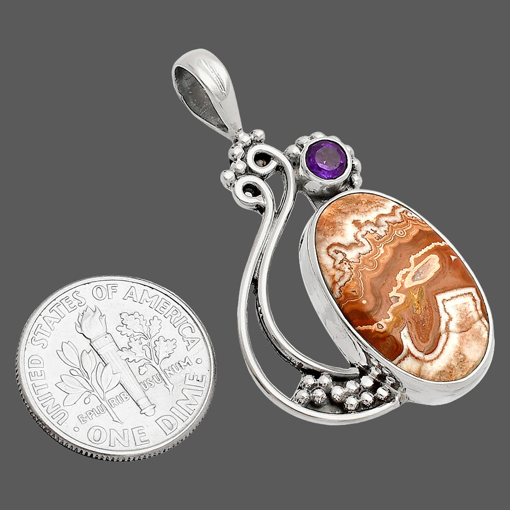 Rosetta Picture Jasper & Amethyst Pendant P-1573 SDP148773