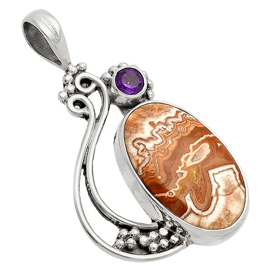 Rosetta Picture Jasper & Amethyst Pendant P-1573 SDP148773