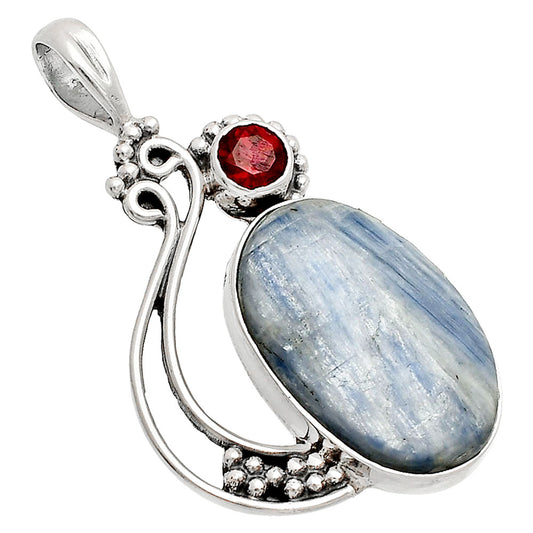Blue Kyanite - Brazil & Garnet Pendant P-1573 SDP148775