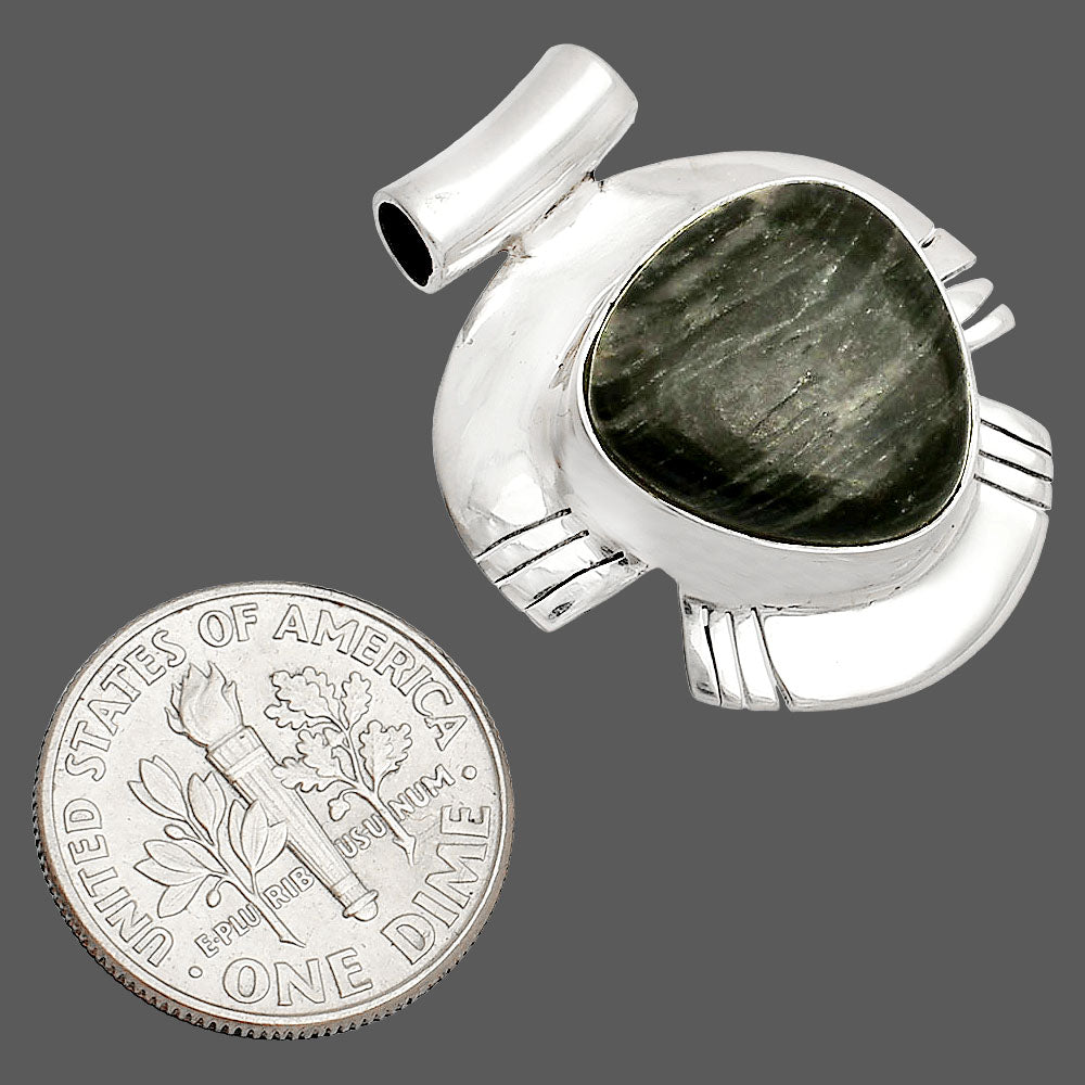 Natural Silver Leaf Obsidian Pendant P-1598 SDP148802