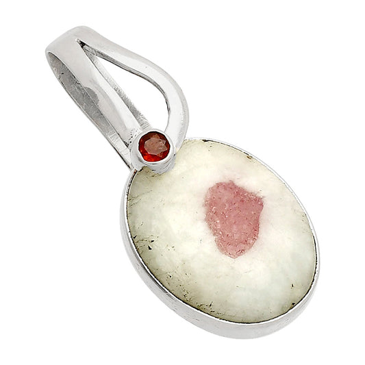 Pink Tourmaline In Quartz & Garnet Pendant P-1251 SDP148843