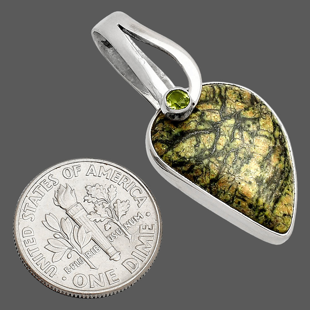 Natural Serpentine & Peridot Pendant P-1251 SDP148848
