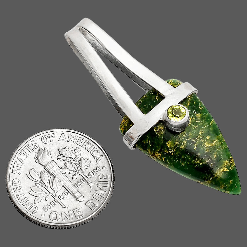 Natural Green Fuchsite & Peridot Pendant P-1563 SDP148874