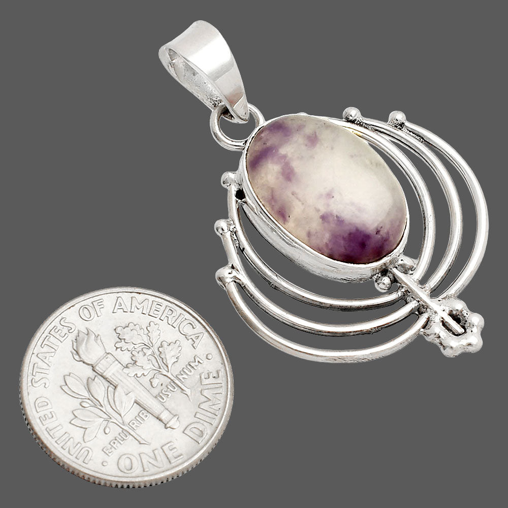 Lotus - Natural Purple Lepidolite Pendant P-1702 SDP148909