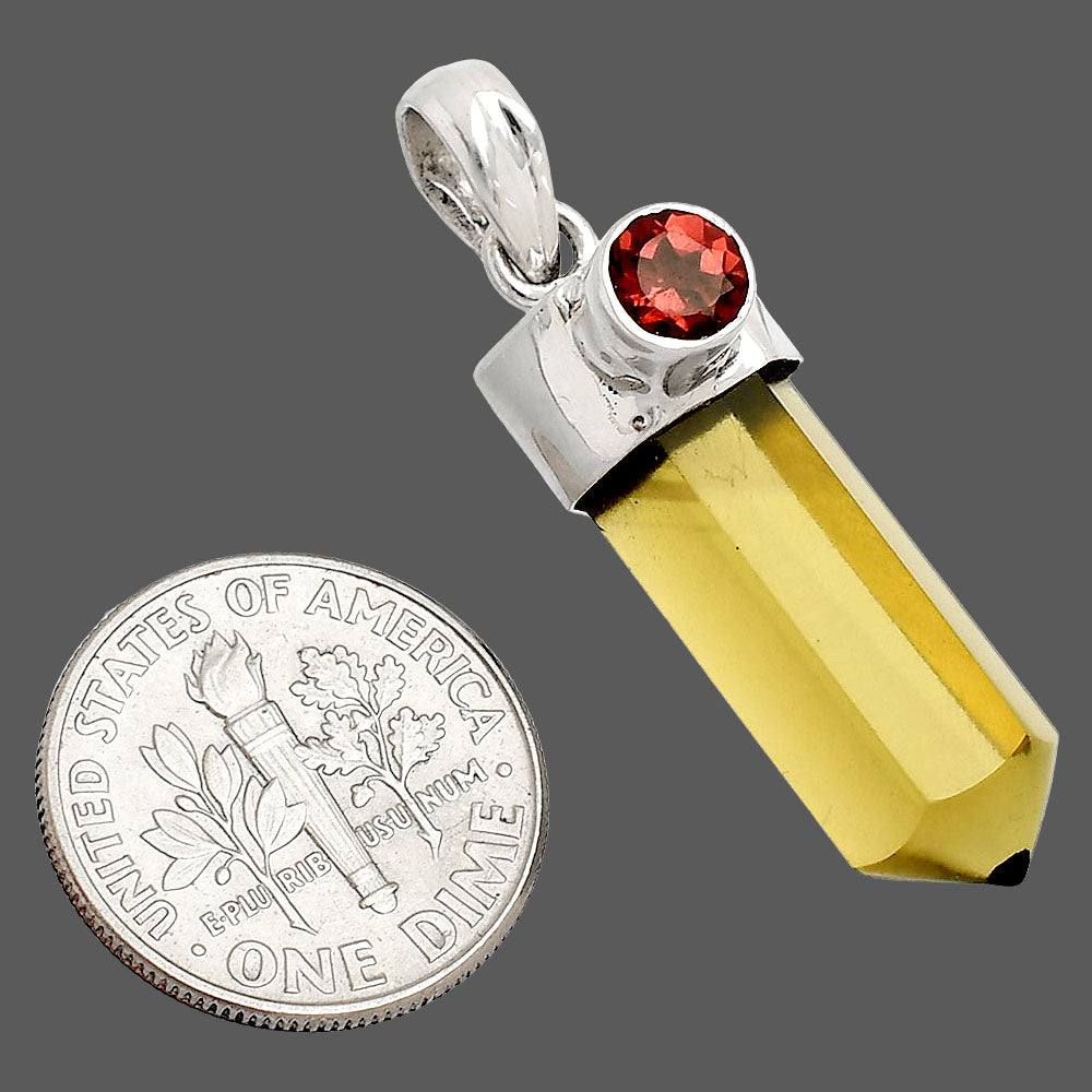 Point - Cognac Quartz & Garnet Pendant P-1107 SDP149020