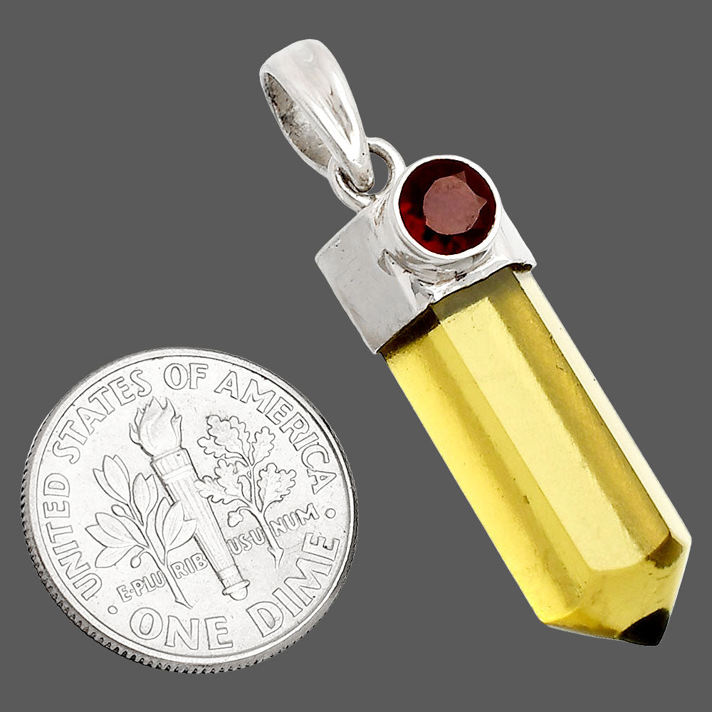 Point - Cognac Quartz & Black Onyx Pendant P-1107 SDP149027