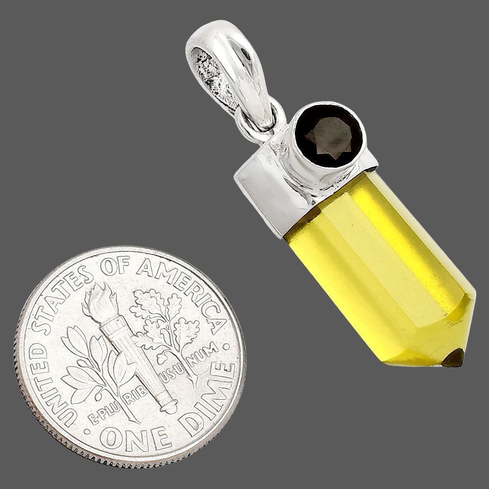 Point - Lemon Quartz & Black Onyx Pendant P-1107 SDP149029