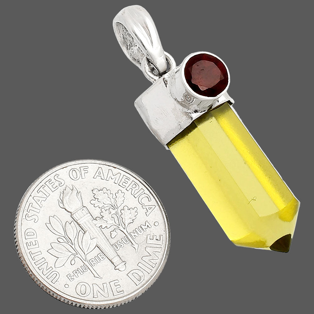 Point - Lemon Quartz & Garnet Pendant P-1107 SDP149030