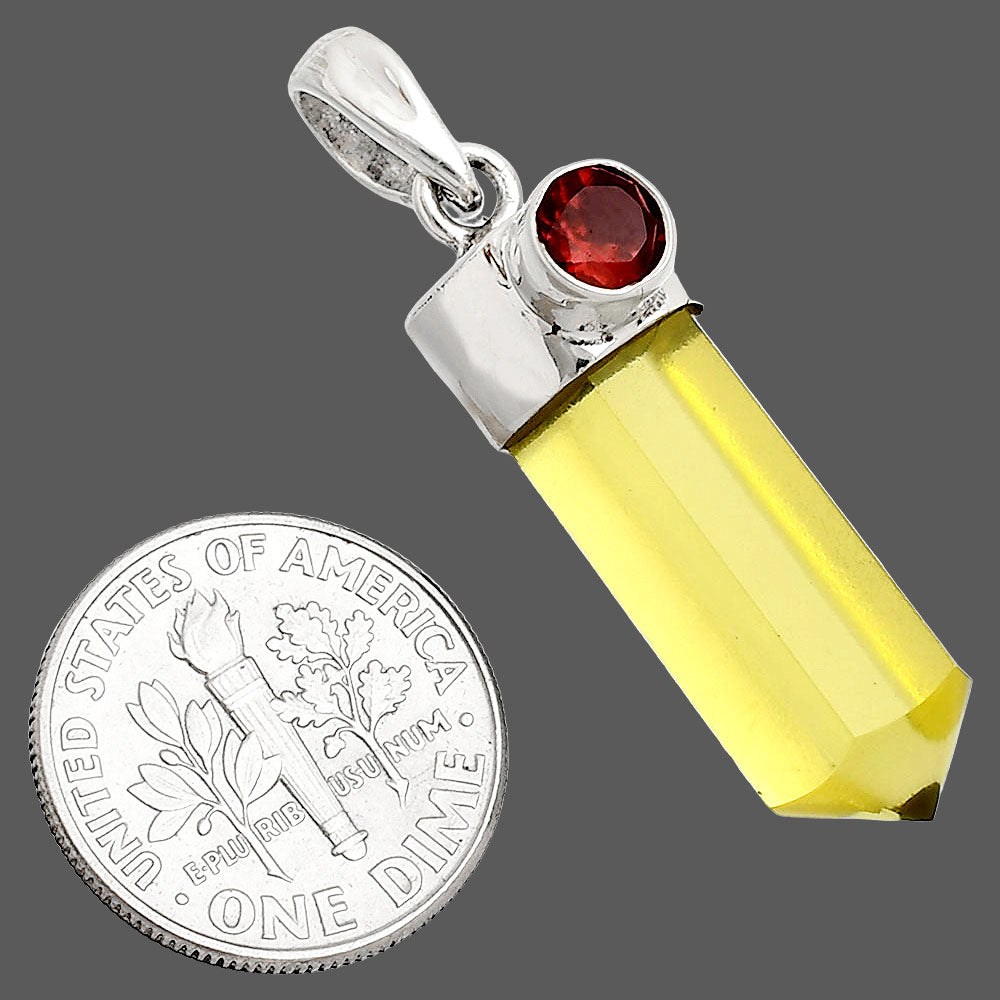 Point - Lemon Quartz & Garnet Pendant P-1107 SDP149032