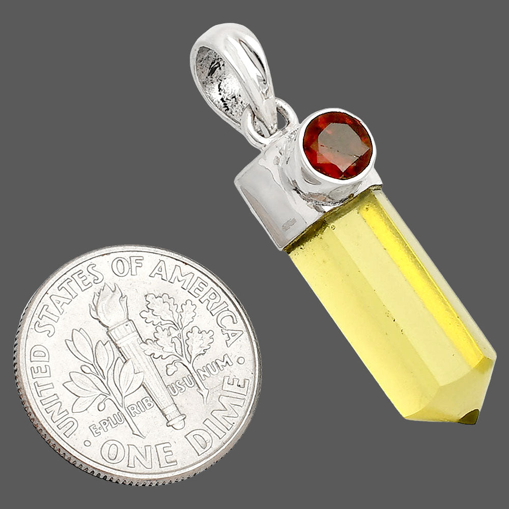 Point - Lemon Quartz & Garnet Pendant P-1107 SDP149035