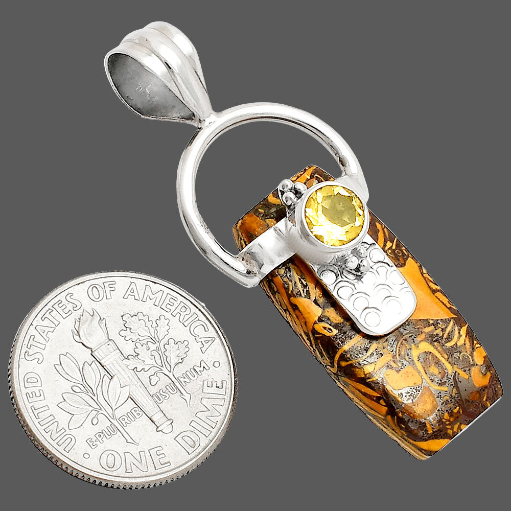 Coquina Fossil Jasper & Citrine Pendant P-1723 SDP149212
