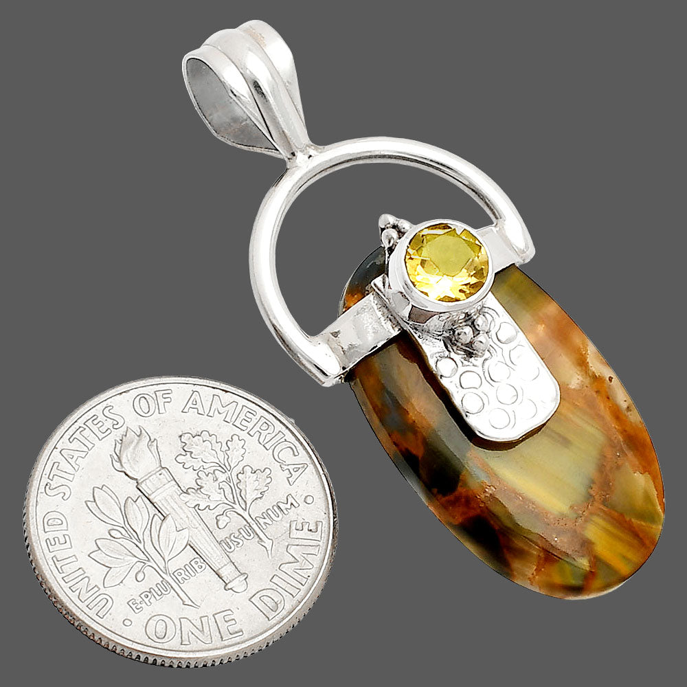Pietersite - Namibia & Citrine Pendant P-1723 SDP149233