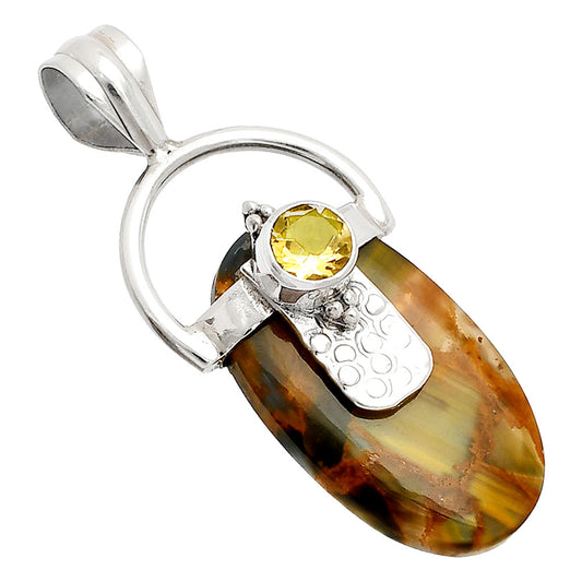 Pietersite - Namibia & Citrine Pendant P-1723 SDP149233