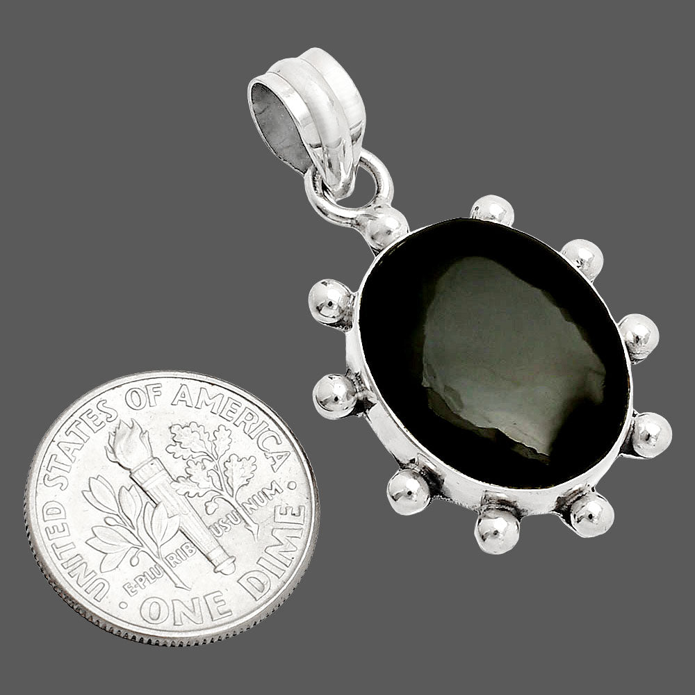 Natural Black Lace Obsidian Pendant P-1733 SDP149280